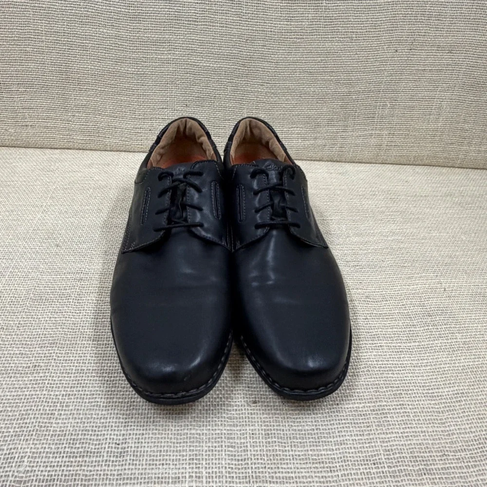 Clarks 1825 Mens Black Leather Derby Oxford Shoes 26102530 Size 15M